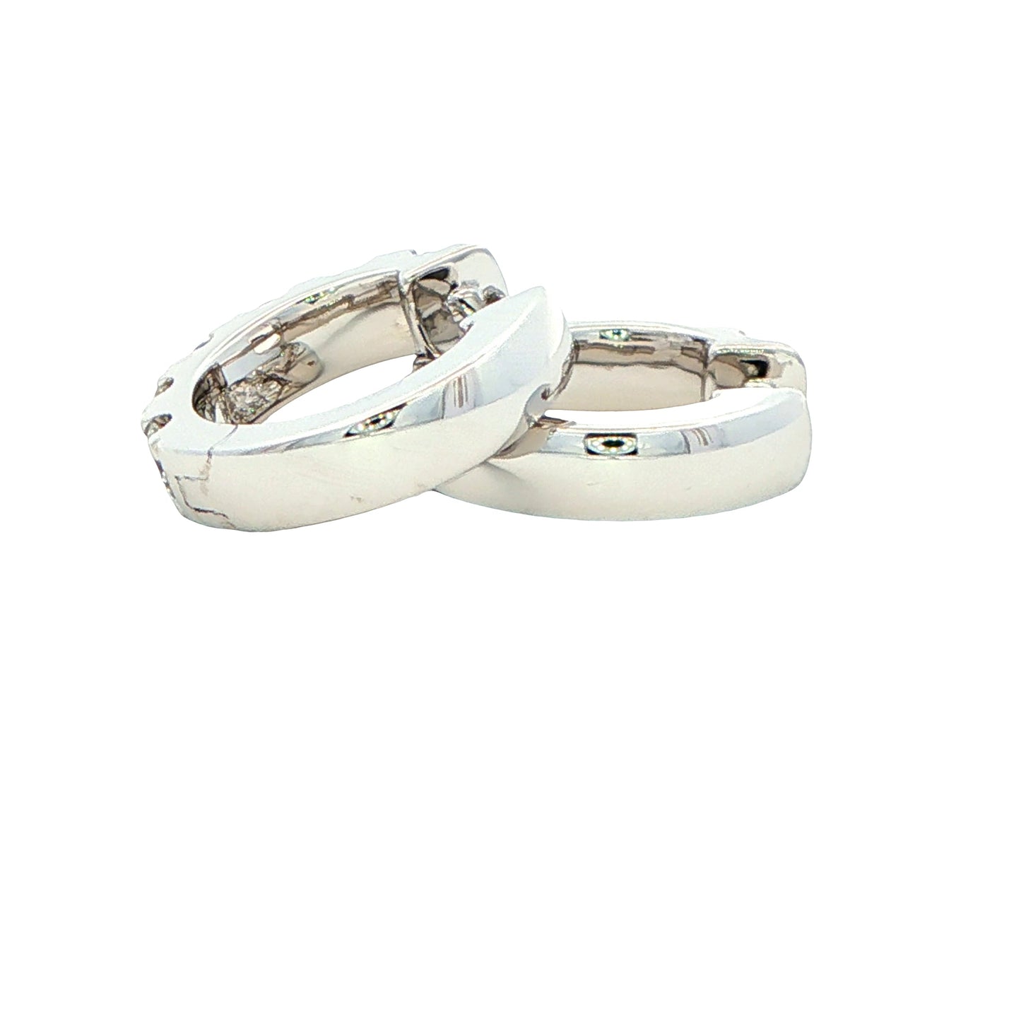 Round Brilliant cut diamond set hoop earrings 14mm - 1.15cts