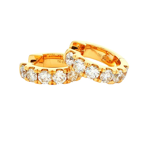 Round Brilliant cut diamond set hoop earrings 14mm - 1.15cts