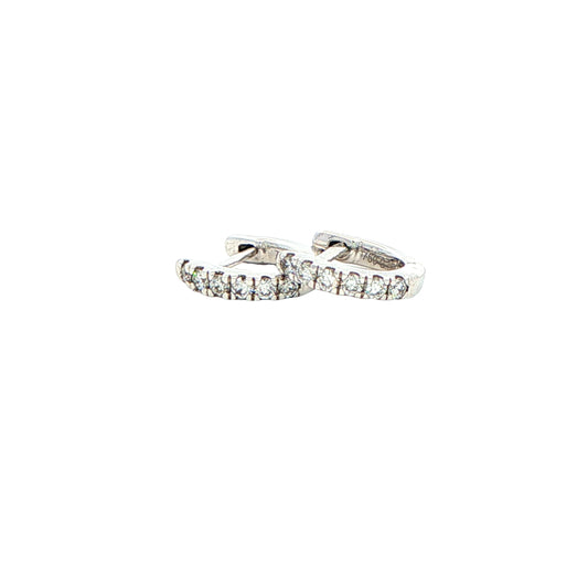 Round Brilliant Cut Diamond set Hoop Earrings 8mm - 0.10cts