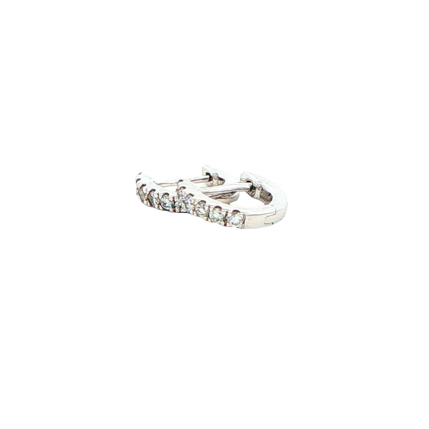 Round Brilliant Cut Diamond set Hoop Earrings 8mm - 0.10cts