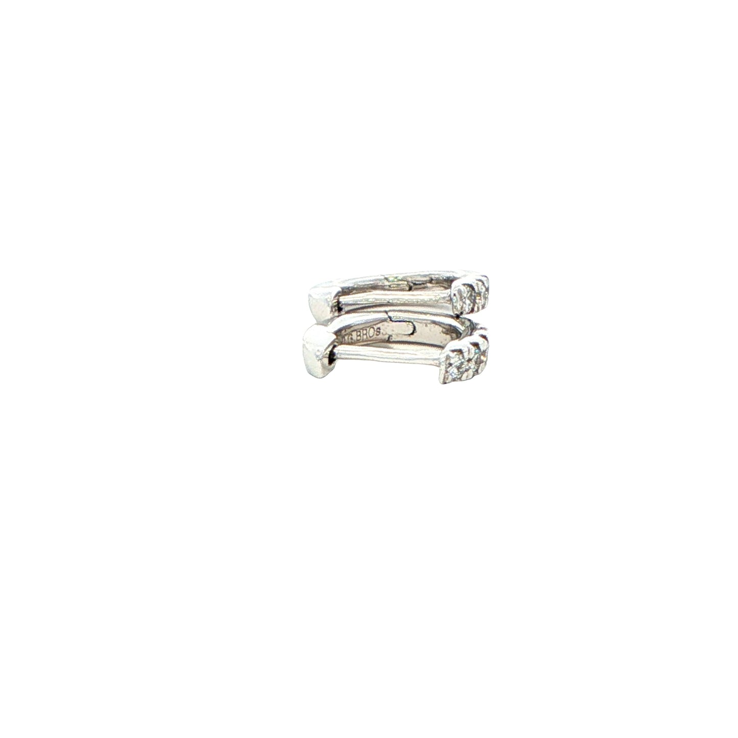 Round Brilliant Cut Diamond set Hoop Earrings 8mm - 0.10cts