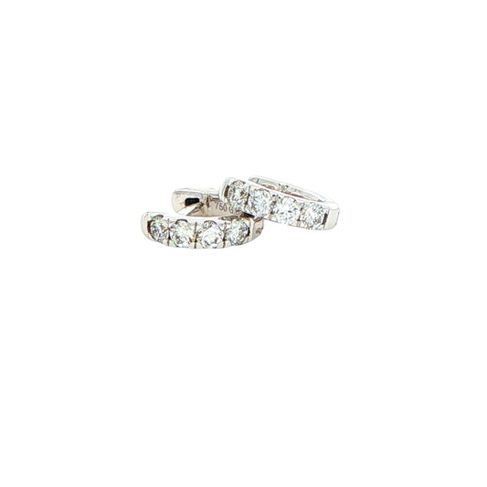 Round Brilliant Cut Diamond set Hoop earrings 8mm - 0.20cts