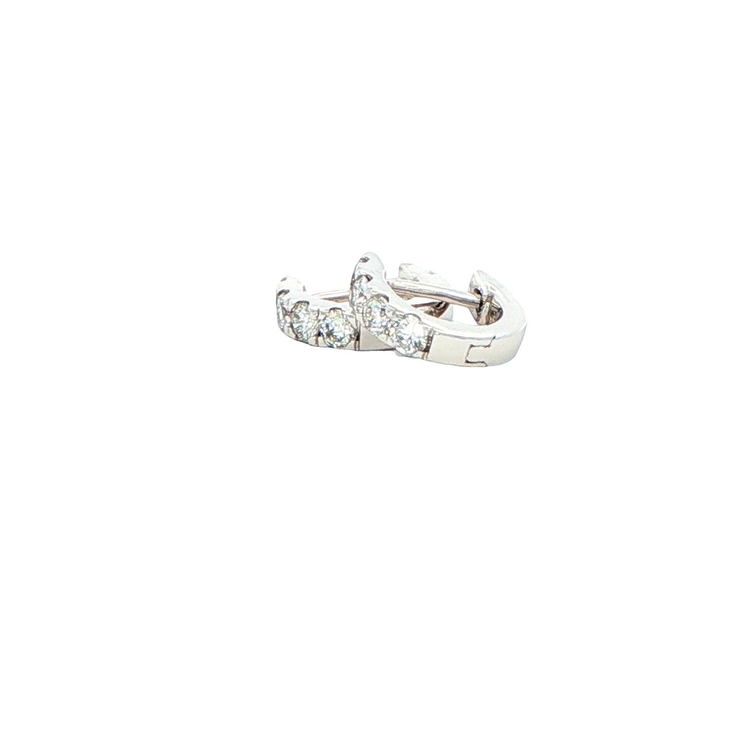Round Brilliant Cut Diamond set Hoop earrings 8mm - 0.20cts