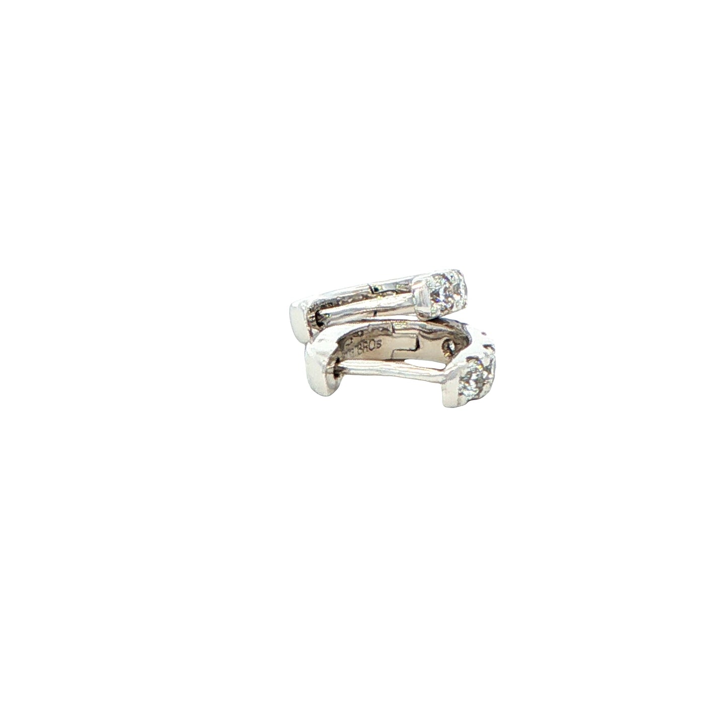 Round Brilliant Cut Diamond set Hoop earrings 8mm - 0.20cts