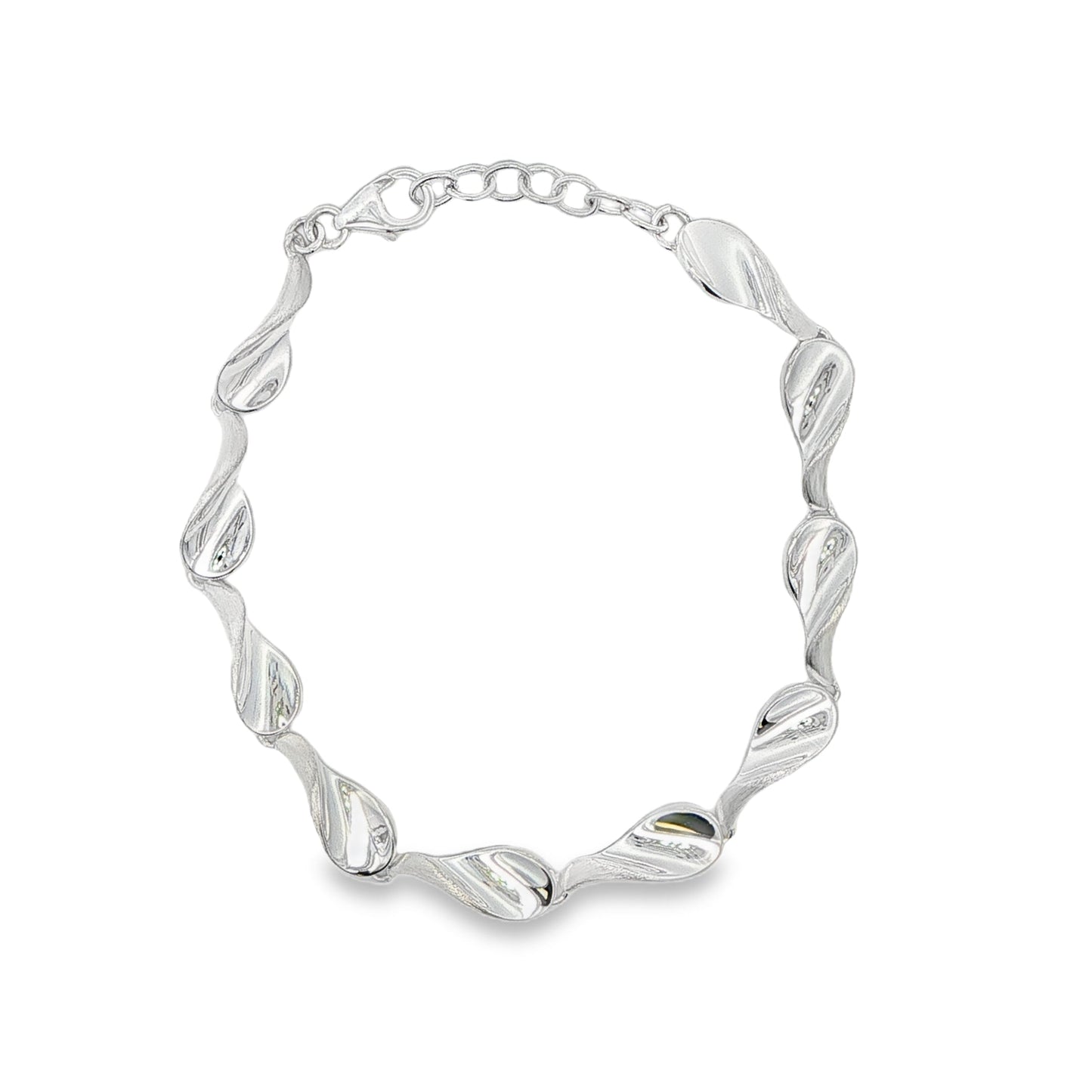 Silver Narrow Blade Link Bracelet