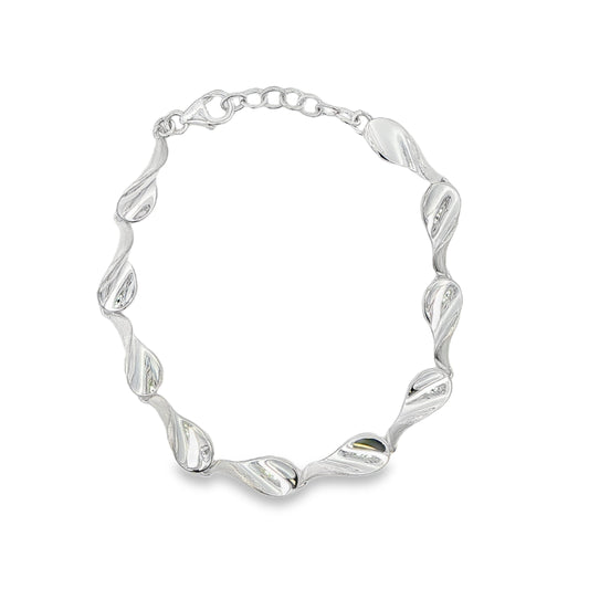Silver Narrow Blade Link Bracelet