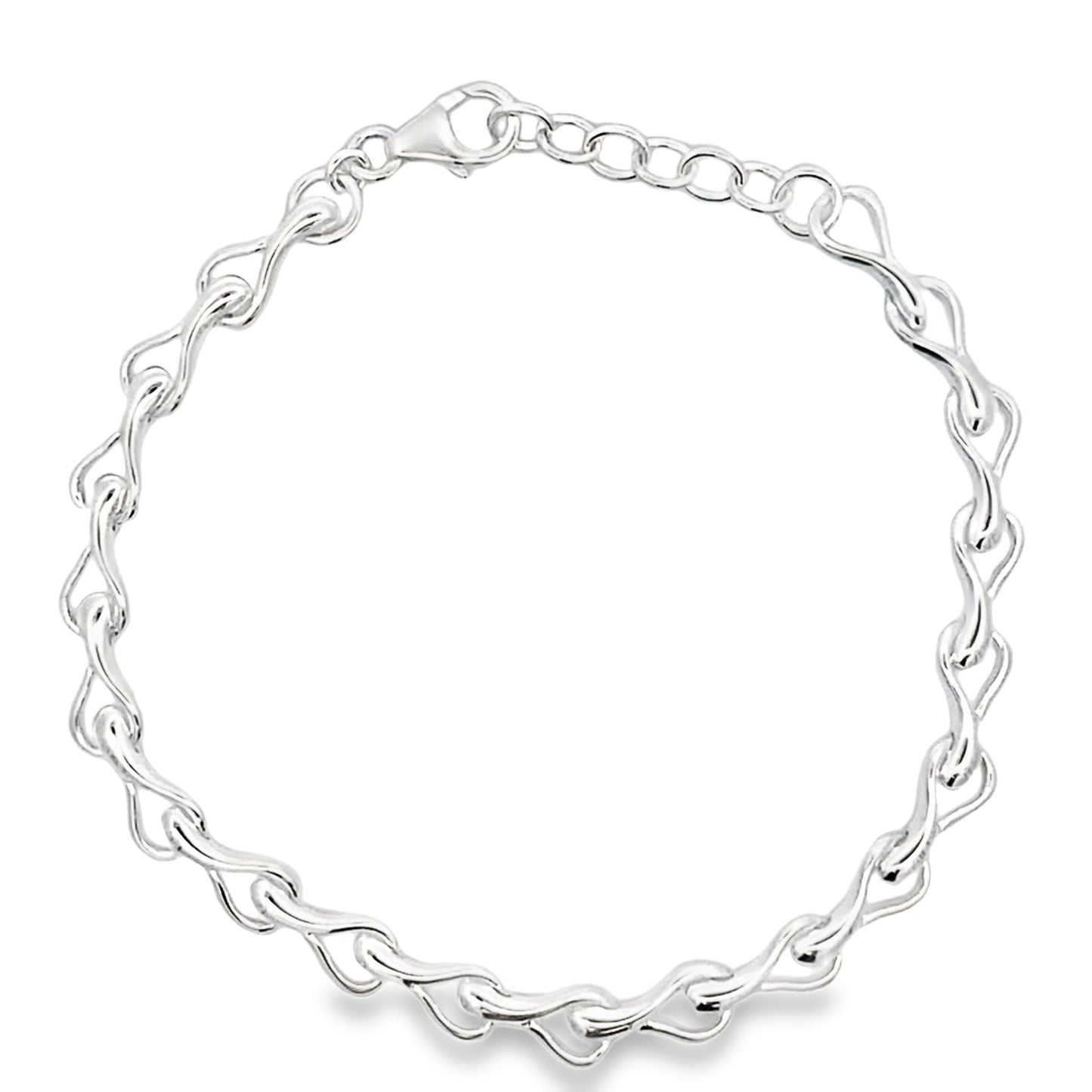 Silver Slim TearDrop Link Bracelet