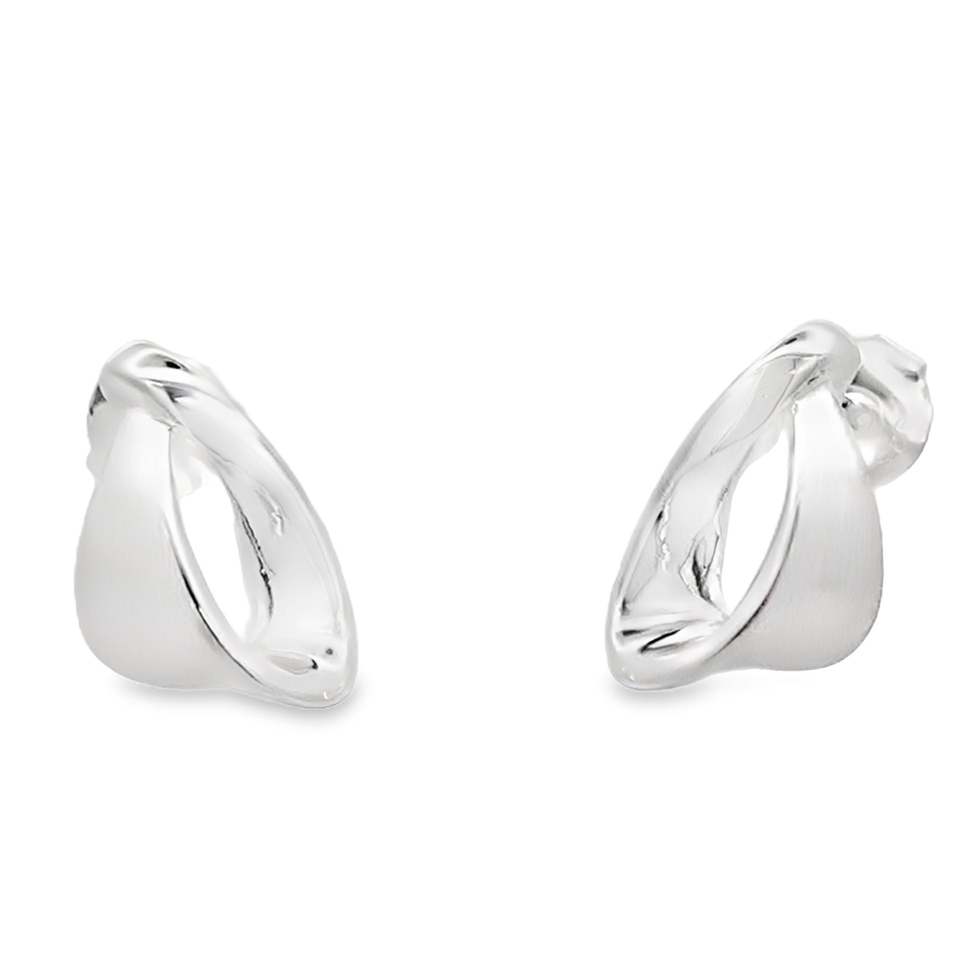 Silver Fancy Ribbon Style Earrings Gardiner Brothers