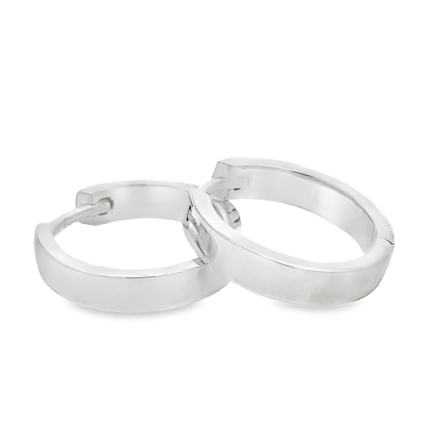 Silver Flat Square Profile Hoop Earrings Gardiner Brothers