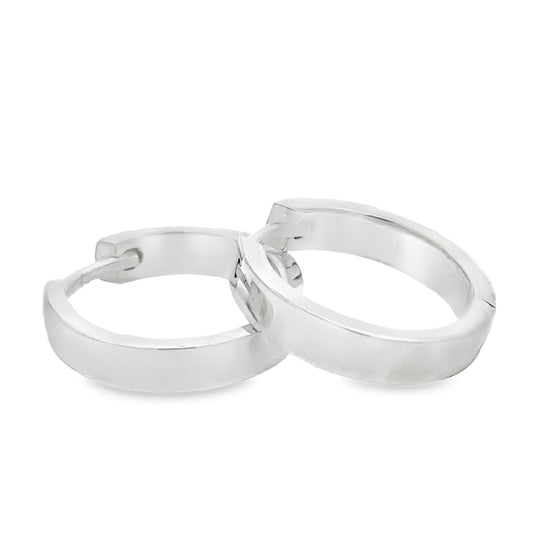 Silver Flat Square Profile Hoop Earrings Gardiner Brothers