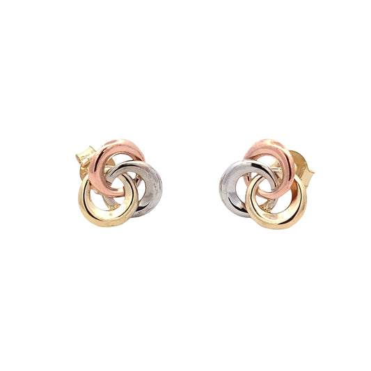 3 Colour Linked Rings Earrings