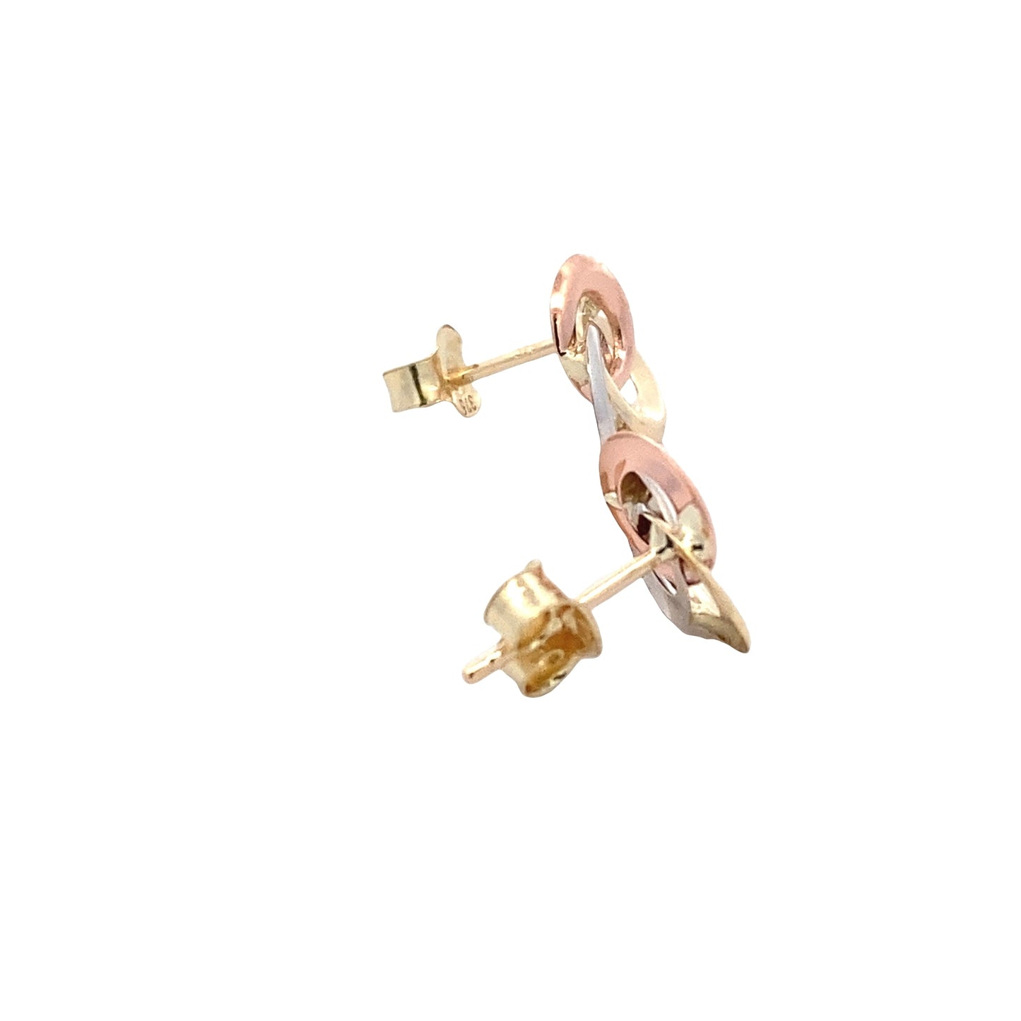 3 Colour Linked Rings Earrings