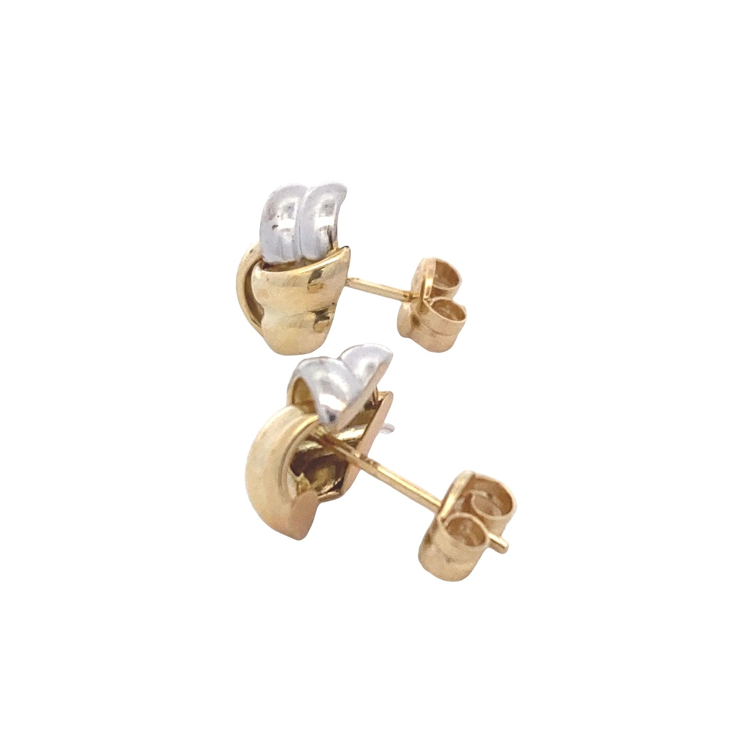 Yellow and White Gold 6 Strand Knot Earrings