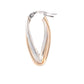 Yellow and White Gold 2 Strand Open Wavy Hoop Earrings