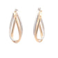 Yellow and White Gold 2 Strand Open Wavy Hoop Earrings