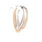 Yellow and White Gold 2 Strand Open Wavy Hoop Earrings