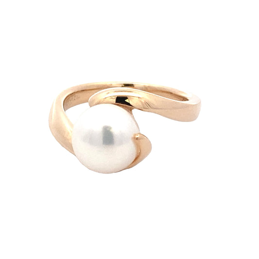 Yellow Gold Fancy Style Fresh Water Pearl Ring