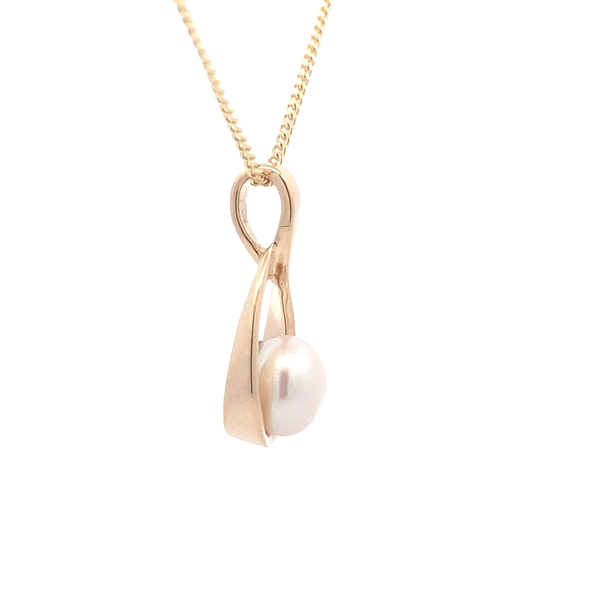 Yellow Gold Teardrop Style Pearl Pendant Gardiner Brothers