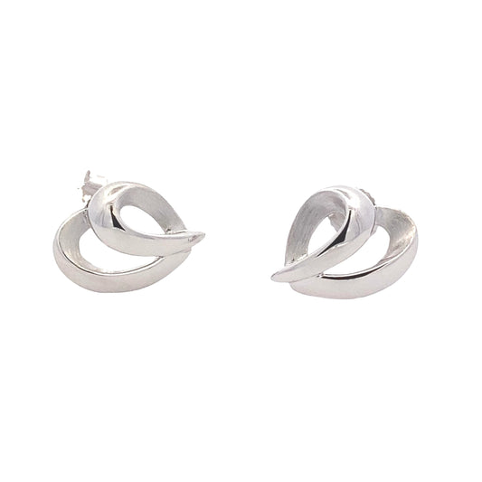 White Gold Fancy Heart Shaped Earrings