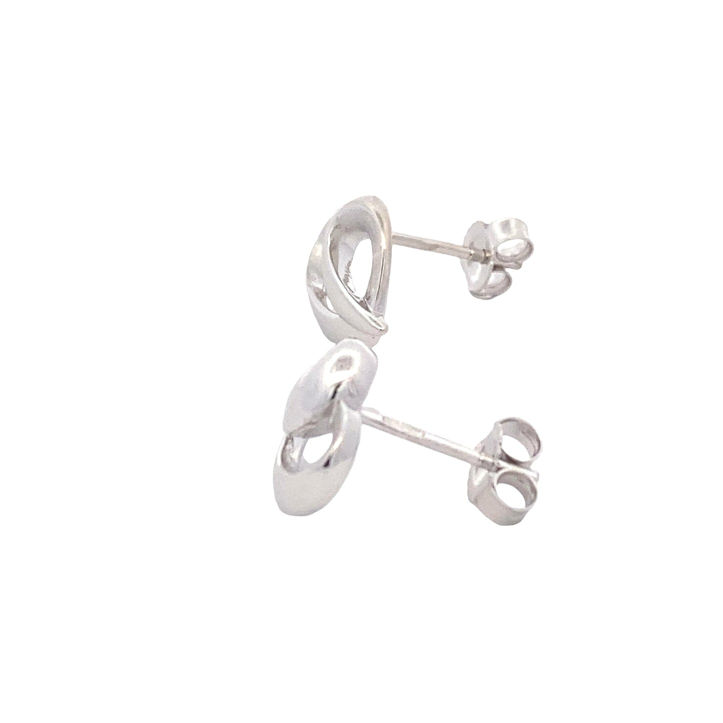White Gold Fancy Heart Shaped Earrings