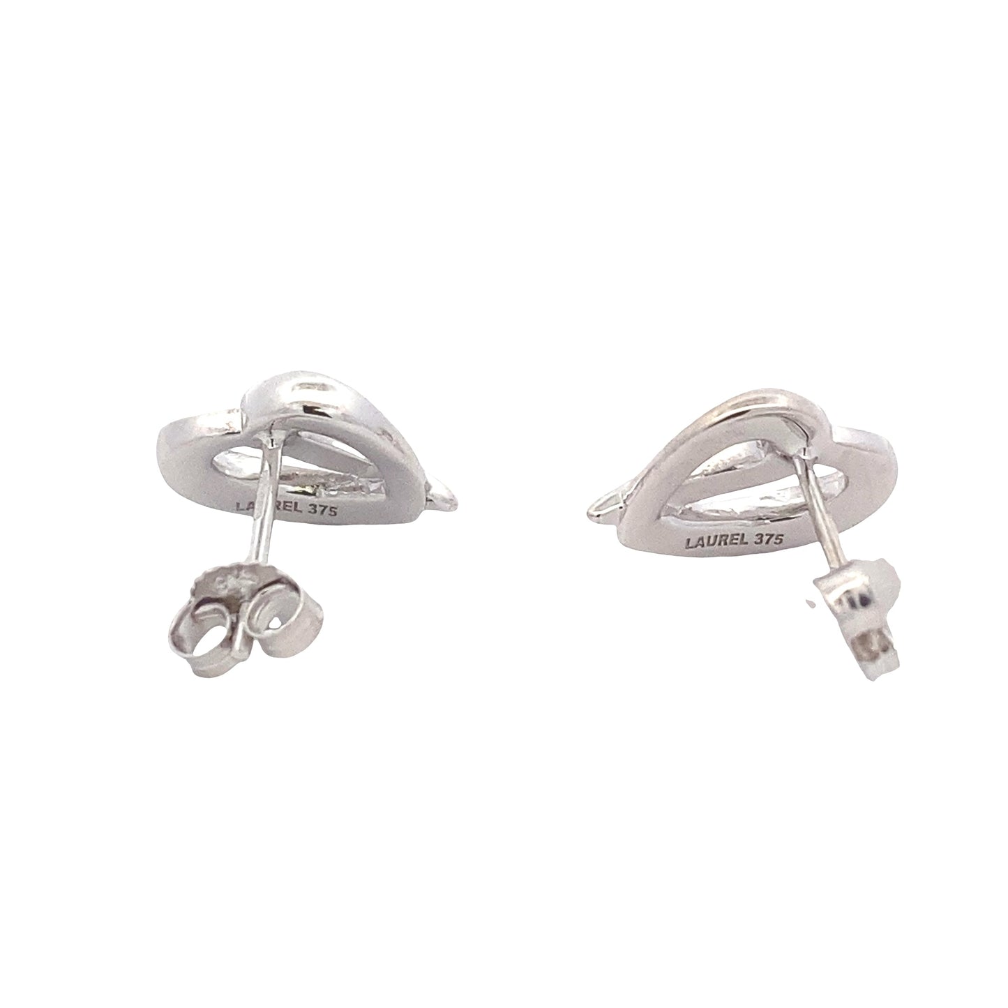 White Gold Fancy Heart Shaped Earrings