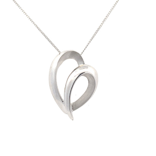 White Gold Fancy Heart Shaped Pendant