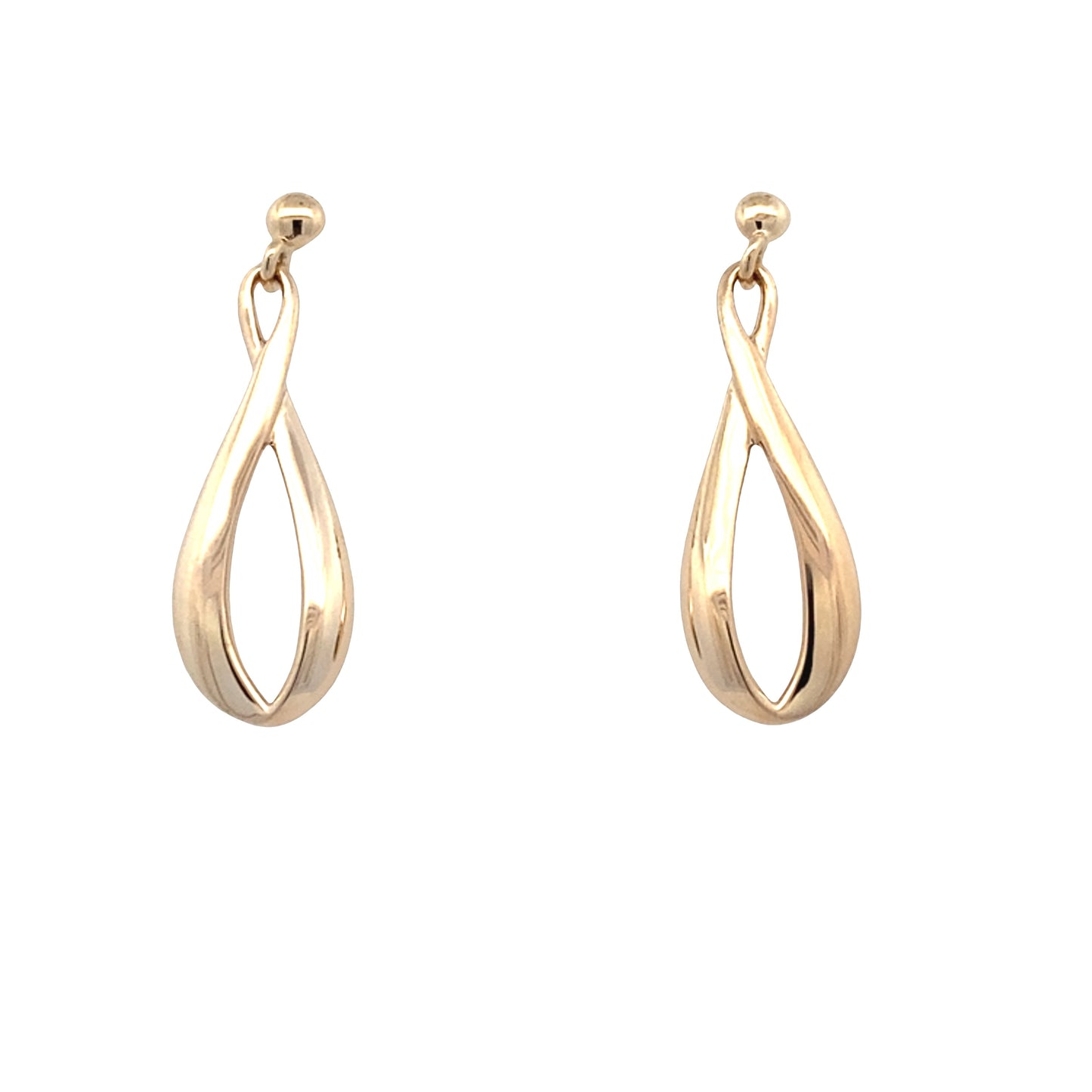 Yellow Gold Figure of 8 Drop Style Earrings