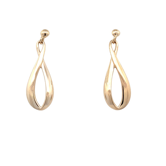 Yellow Gold Figure of 8 Drop Style Earrings