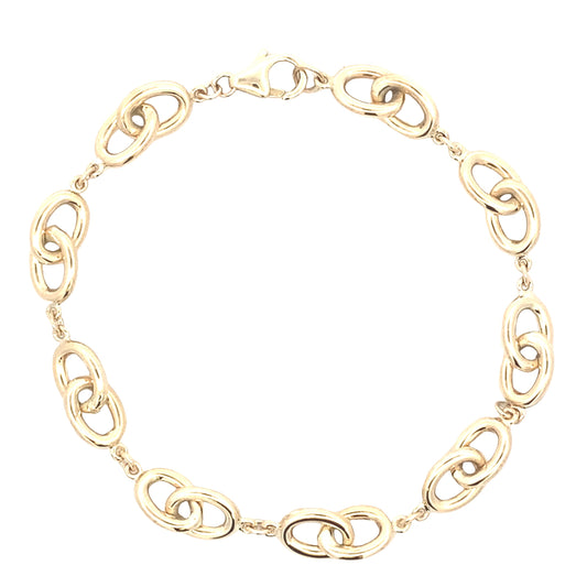 Yellow Gold Oval Link Bracelet