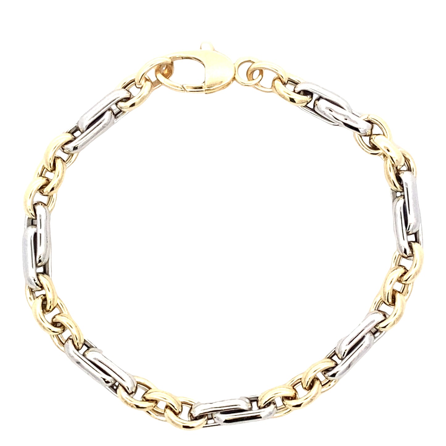 Yellow and White Gold Fancy Link Bracelet