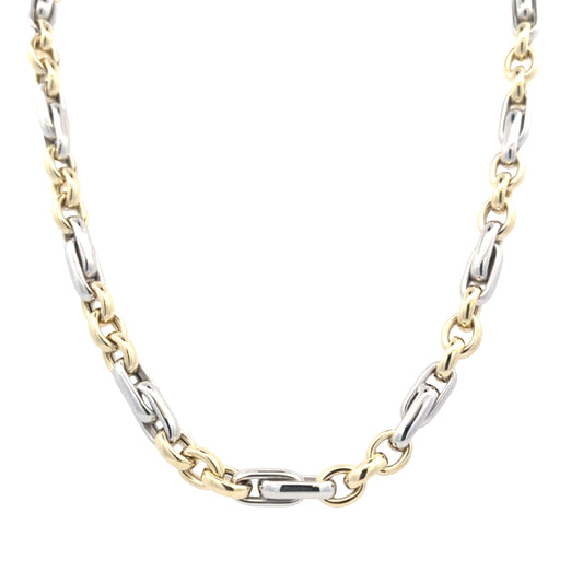 Yellow and White Gold Fancy Link Necklet