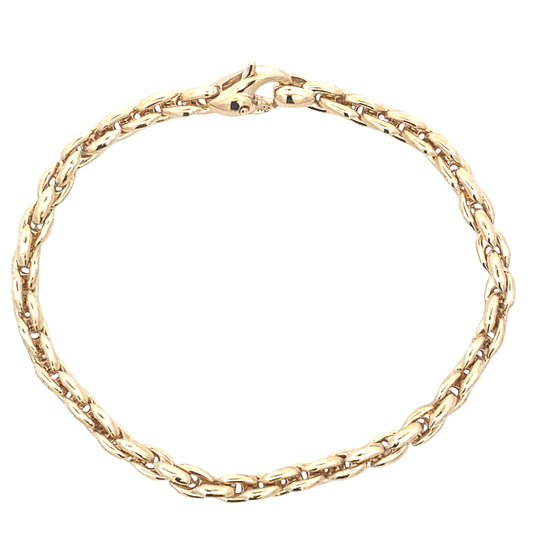 Yellow Gold Tight Oval Link Bracelet
