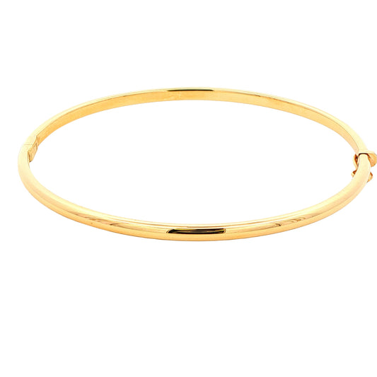 Yellow Gold 3mm "D" Shape Bangle