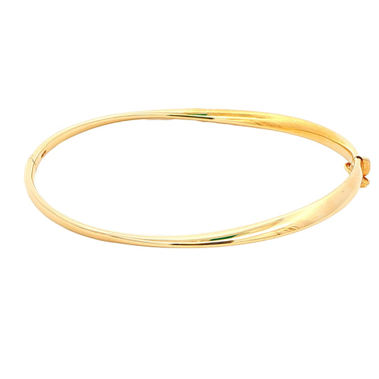 Yellow Gold 4mm Twisted Profile Bangle