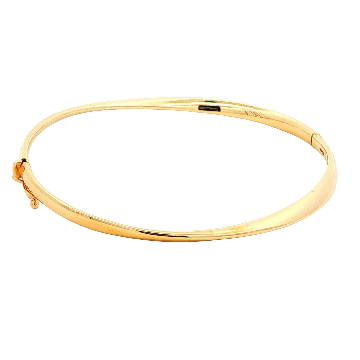 Yellow Gold 4mm Twisted Profile Bangle