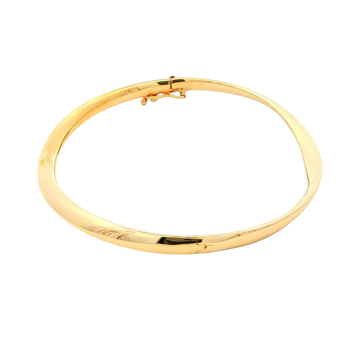 Yellow Gold 4mm Twisted Profile Bangle