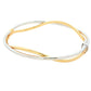 Yellow and White Gold Open Wavy Style Bangle