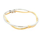 Yellow and White Gold Open Wavy Style Bangle