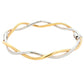 Yellow and White Gold Open Wavy Crossover Bangle