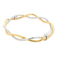 Yellow and White Gold Open Wavy Crossover Bangle