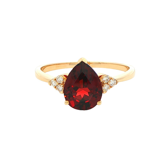 Pear Shaped Garnet and Diamond Cluster Ring Gardiner Brothers