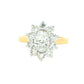 Oval shaped diamond and 10 round brilliant cut diamond cluster style ring - 1.92ct