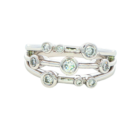ROUND BRILLIANT CUT DIAMOND BUBBLE STYLE RING - 0.40cts
