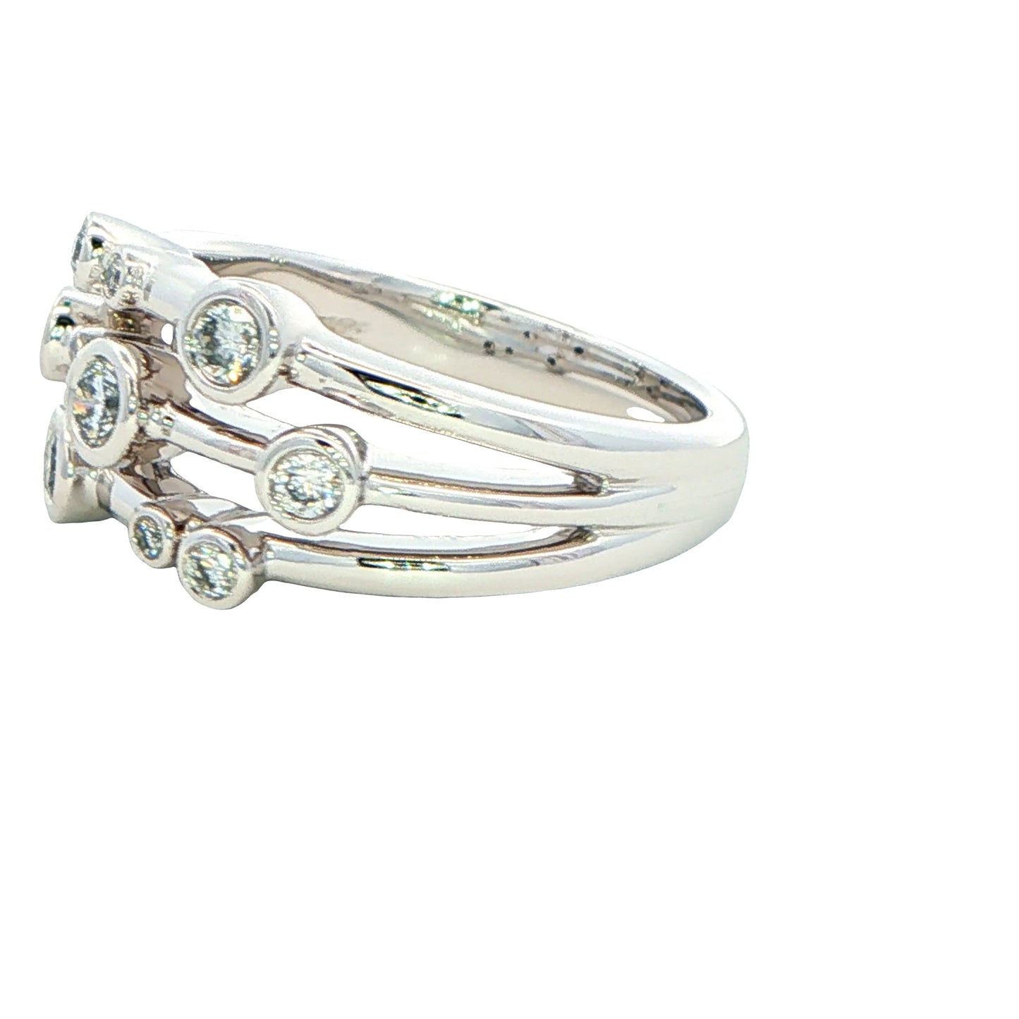 ROUND BRILLIANT CUT DIAMOND BUBBLE STYLE RING - 0.40cts