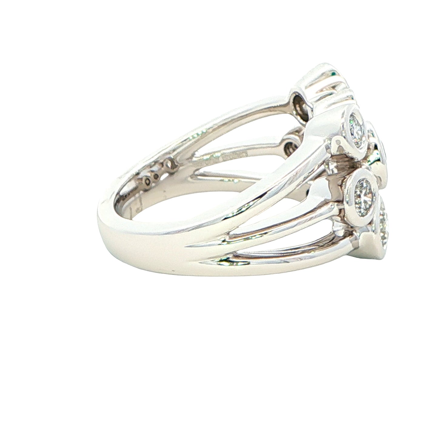 Round Brilliant Cut Diamond Bubble Style Ring ~ 1.10cts