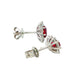 Oval shaped ruby and round brilliant cut diamond cluster style earrings