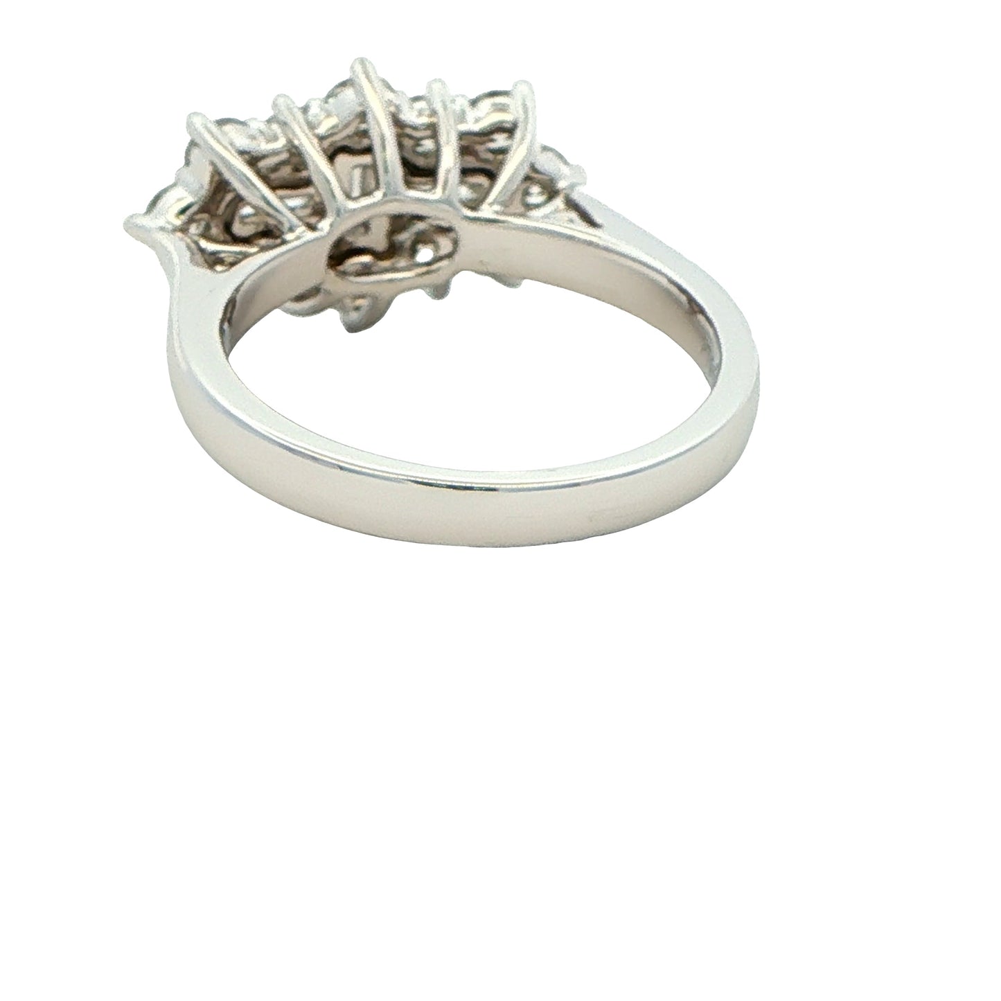 Platinum Round Brilliant and Baguette Cut Diamond Cluster Ring - 1.53cts Gardiner Brothers