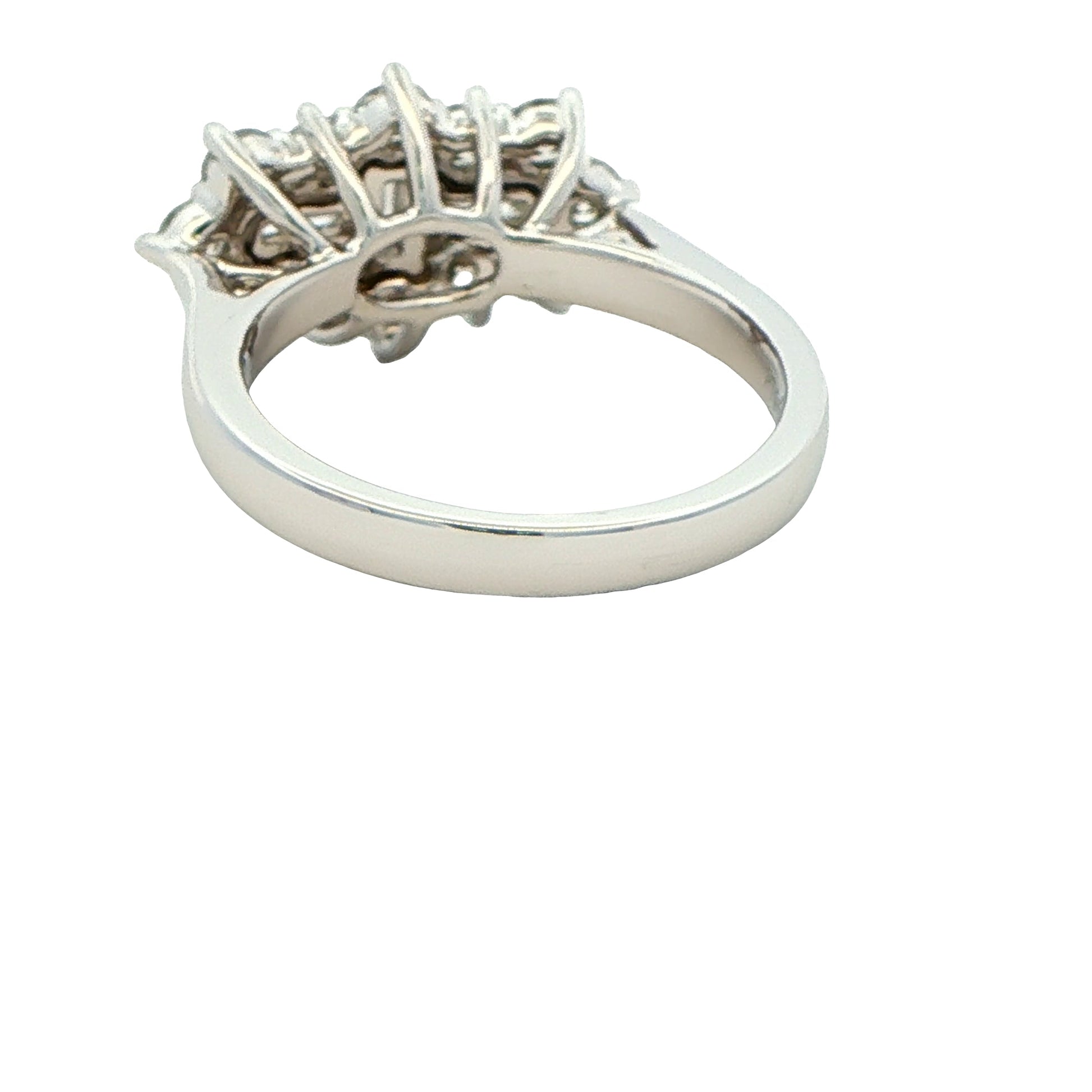 Platinum Round Brilliant and Baguette Cut Diamond Cluster Ring - 1.53cts Gardiner Brothers