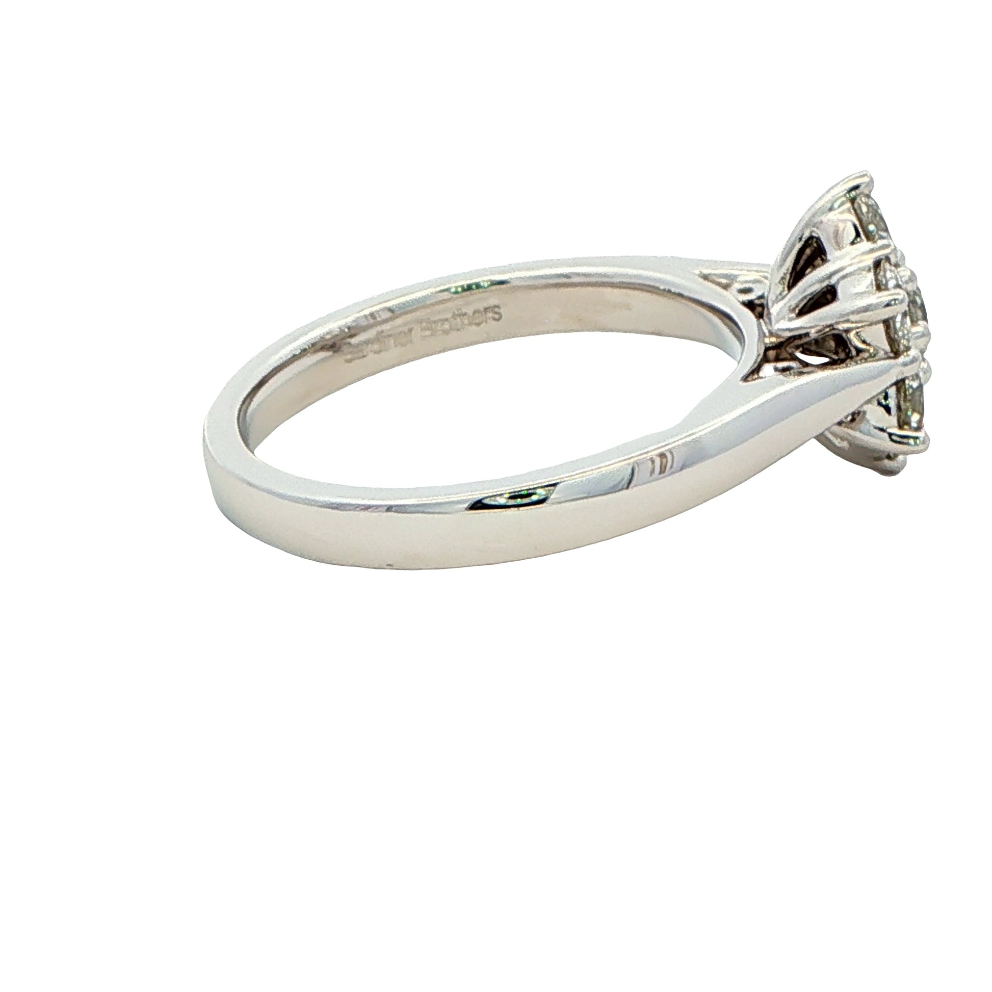 Platinum Round Brilliant Cut Diamond 7 Stone Cluster Ring - 1.00cts Gardiner Brothers