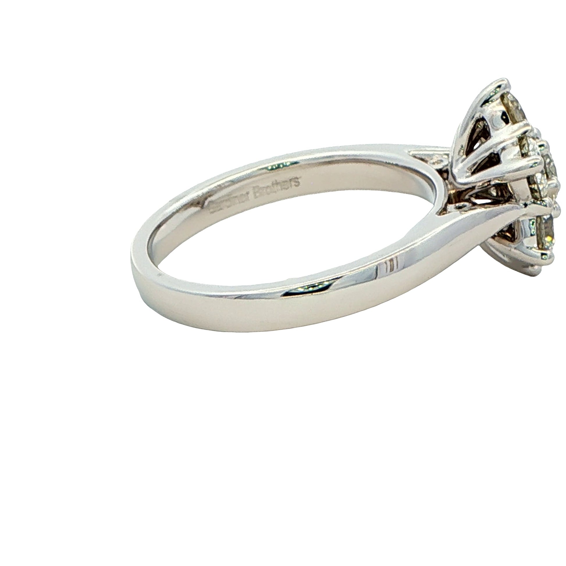 Platinum Round Brilliant cut diamond 7 Stone cluster ring - 1.50cts Gardiner Brothers